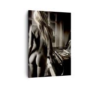 Impression sur Toile 50x70cm Tableaux Image Photo Femme Nu Mystère Decoration