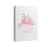 Impression sur Toile 50x70cm Tableaux Image Photo flamant rose oiseau eau