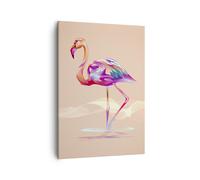 Impression sur Toile 50x70cm Tableaux Image Photo flamant rose oiseau eau