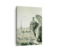 Impression sur Toile 50x70cm Tableaux Image Photo Gargouilles Paris Notre-Dame