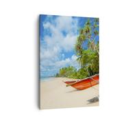 Impression sur Toile 50x70cm Tableaux Image Photo Golfe océan paume bateau