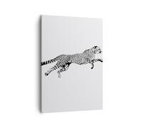 Impression sur Toile 50x70cm Tableaux Image Photo Guépard animaux points