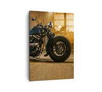 Impression sur Toile 50x70cm Tableaux Image Photo Harley-Davidson Moto Moteur