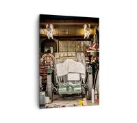 Impression sur Toile 50x70cm Tableaux Image Photo Historique Voiture Garage