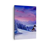 Impression sur Toile 50x70cm Tableaux Image Photo Hiver paysage gelée neige