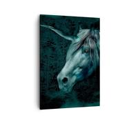 Impression sur Toile 50x70cm Tableaux Image Photo Infographie cheval corne