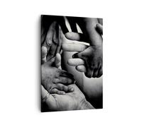 Impression sur Toile 50x70cm Tableaux Image Photo Mains Tolérance Communauté