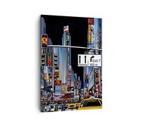 Impression sur Toile 50x70cm Tableaux Image Photo Manhattan new york rue