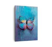 Impression sur Toile 50x70cm Tableaux Image Photo Manuscrit Papillon Bleu