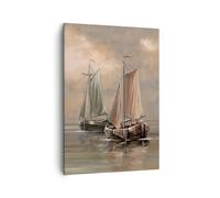 ARTTOR Tableau sur Toile Décoratif 50x70 cm Paysages Maritime - 3514 | Mer Bateau Pêcheur Impression sur Toile Décoration Murale Art Mural Toile Imprimée Chambre Cuisine Salon ARTTOR