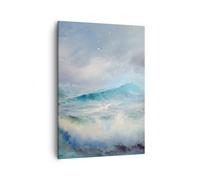 Impression sur Toile 50x70cm Tableaux Image Photo mer vague mouette Decoration