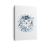 Impression sur Toile 50x70cm Tableaux Image Photo Mode design hibou aquarelle