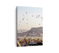 Impression sur Toile 50x70cm Tableaux Image Photo montagnes montgolfière vol