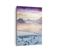Impression sur Toile 50x70cm Tableaux Image Photo montagnes neige hiver