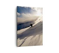 Impression sur Toile 50x70cm Tableaux Image Photo Montagnes Ski Hiver Decoration