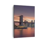 Impression sur Toile 50x70cm Tableaux Image Photo Nouveau york pont nuit