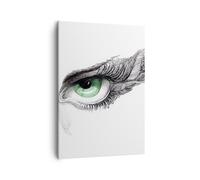 Impression sur Toile 50x70cm Tableaux Image Photo Oeil Plume Croquis humain