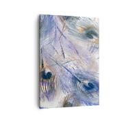 Impression sur Toile 50x70cm Tableaux Image Photo paon plume moderne Decoration