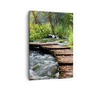 Impression sur Toile 50x70cm Tableaux Image Photo Parc nature vert arbres