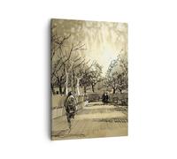 Impression sur Toile 50x70cm Tableaux Image Photo parc promenade arbre