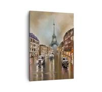 Impression sur Toile 50x70cm Tableaux Image Photo Paris tour rue Art Decoration