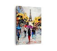 Impression sur Toile 50x70cm Tableaux Image Photo Paris ville maison Decoration