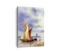 Impression sur Toile 50x70cm Tableaux Image Photo Pêcheur Navire Ventilateur