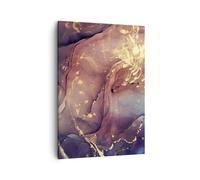 Impression sur Toile 50x70cm Tableaux Image Photo Pierre Or Marbre Decoration