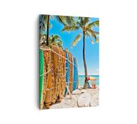Impression sur Toile 50x70cm Tableaux Image Photo Planche Surf Plage Decoration