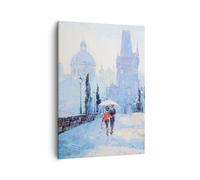 Impression sur Toile 50x70cm Tableaux Image Photo pont ville prague Decoration