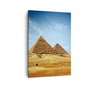 Impression sur Toile 50x70cm Tableaux Image Photo Pyramide désert sable