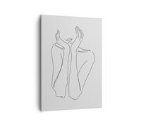 Impression sur Toile 50x70cm Tableaux Image Photo Rêverie Femme Esquisse