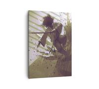 Impression sur Toile 50x70cm Tableaux Image Photo Robot samouraï épée combats