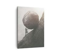 Impression sur Toile 50x70cm Tableaux Image Photo Sisyphe Travail Pierre