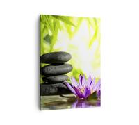 Impression sur Toile 50x70cm Tableaux Image Photo Spa bambou fleur eau