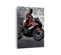 Impression sur Toile 50x70cm Tableaux Image Photo Sport course moto voyage