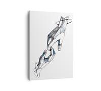Impression sur Toile 50x70cm Tableaux Image Photo Surréalisme Mains Aide