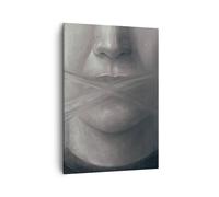 Impression sur Toile 50x70cm Tableaux Image Photo Symbole Bouche Discours