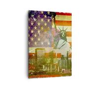 Impression sur Toile 50x70cm Tableaux Image Photo Symbole Etats-Unis Liberté