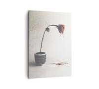 Impression sur Toile 50x70cm Tableaux Image Photo Symbole Rose Souffrance