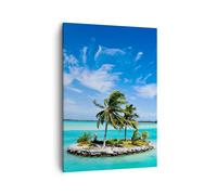 Impression sur Toile 50x70cm Tableaux Image Photo Tahiti île Bora détente