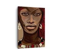 Impression sur Toile 50x70cm Tableaux Image Photo une femme afrique Decoration