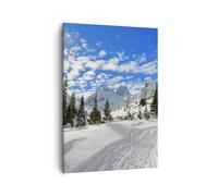 Impression sur Toile 50x70cm Tableaux Image Photo Vallée nuages avalanche sports