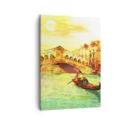 Impression sur Toile 50x70cm Tableaux Image Photo Venise gondole Art Decoration