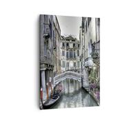 Impression sur Toile 50x70cm Tableaux Image Photo Venise pont eau Art Decoration