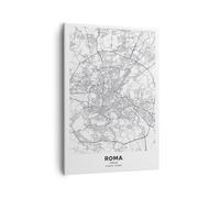 Impression sur Toile 50x70cm Tableaux Image Photo Ville Carte Rome Decoration