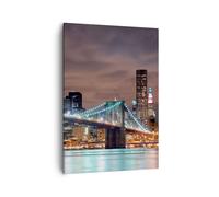Impression sur Toile 50x70cm Tableaux Image Photo Ville Pont Gratte-ciel