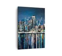 Impression sur Toile 50x70cm Tableaux Image Photo ville vue eau Art Decoration
