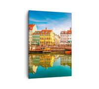 Impression sur Toile 50x70cm Tableaux Image Photo Voiliers Eau Architecture Port
