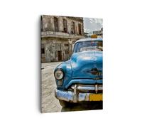 Impression sur Toile 50x70cm Tableaux Image Photo Voiture retro Cuba La Havane